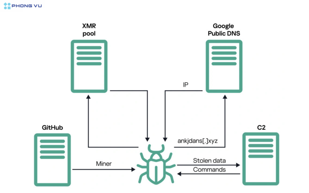 SteelFox sử dụng DNS của Google, GitHub và máy chủ C2 để khai thác tiền điện tử và đánh cắp dữ liệu từ các hệ thống Windows bị nhiễm mã độc

