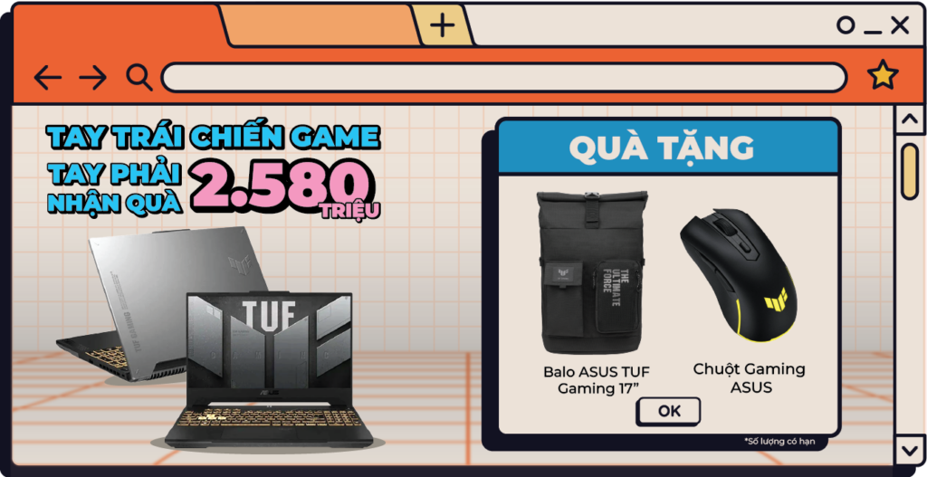 Bộ Quà Tặng Cho Laptop ASUS TUF Gaming RTX 4050/RTX 4060
