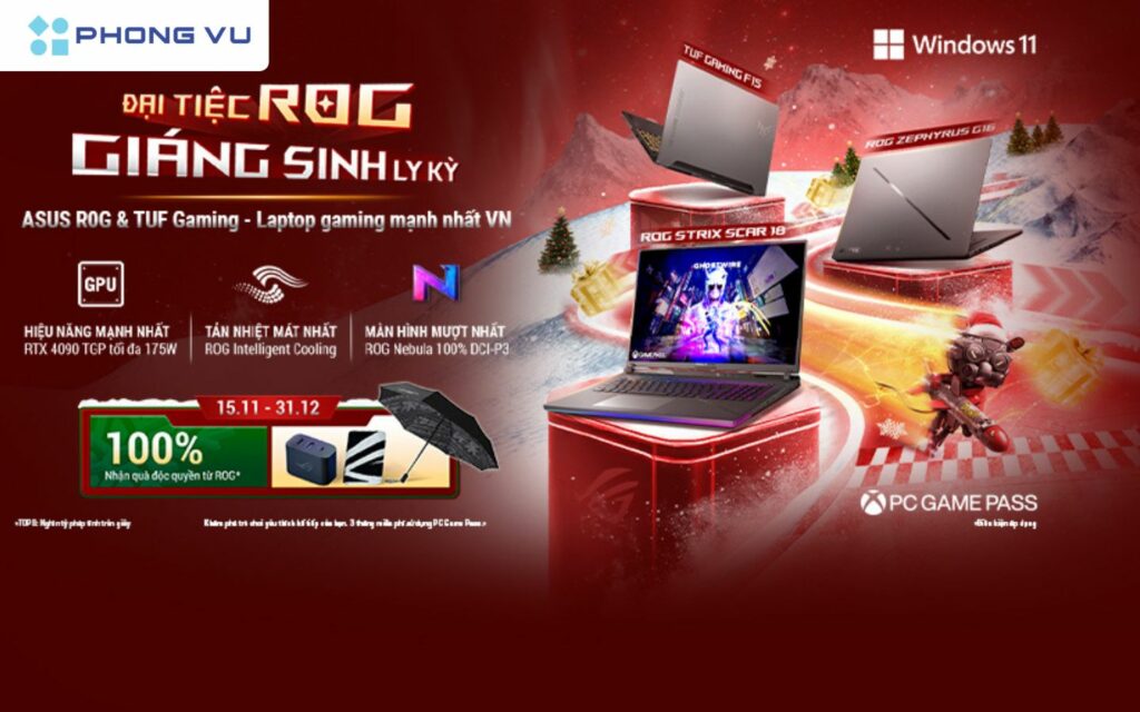 Mua Laptop ASUS ROG tại Phong Vũ, nhận ưu đãi Giáng Sinh cực chất!