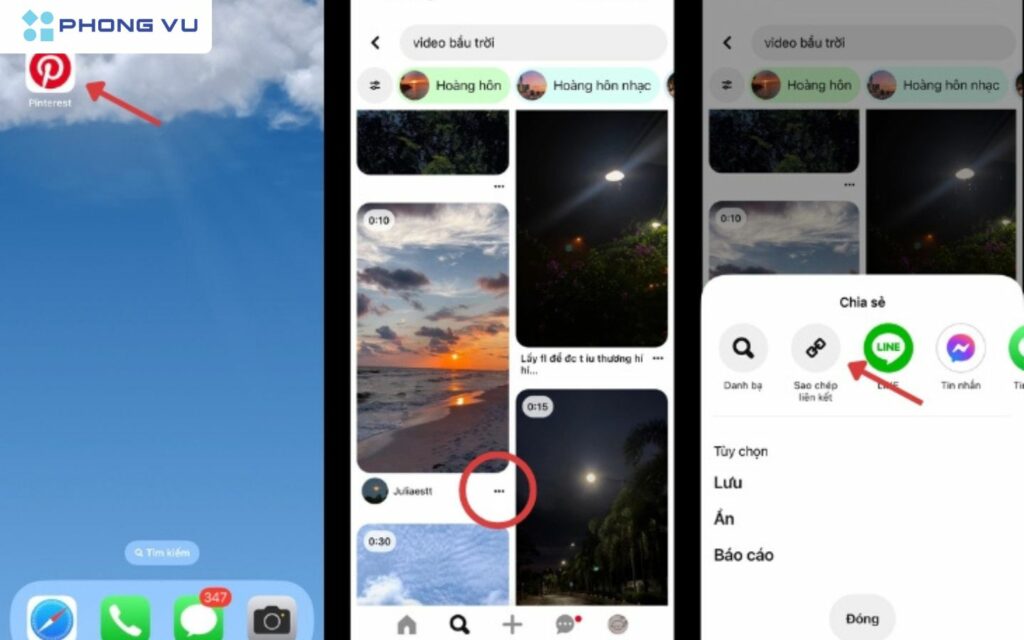 Tải video trên Pinterest bằng iPhone