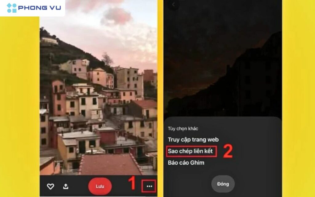 Chọn video cần tải và bấm vào Sao chép liên kết