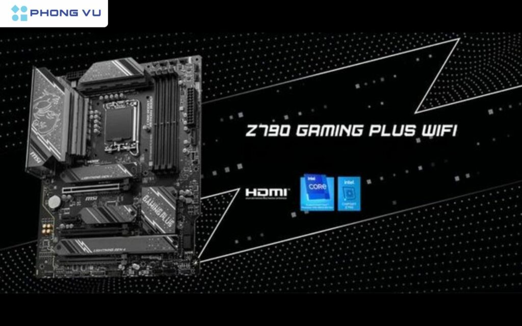 MSI Z790 GAMING PLUS WF DDR5 mang đến độ bền cao và khả năng ép xung mạnh mẽ, phù hợp với game thủ đòi hỏi hiệu suất