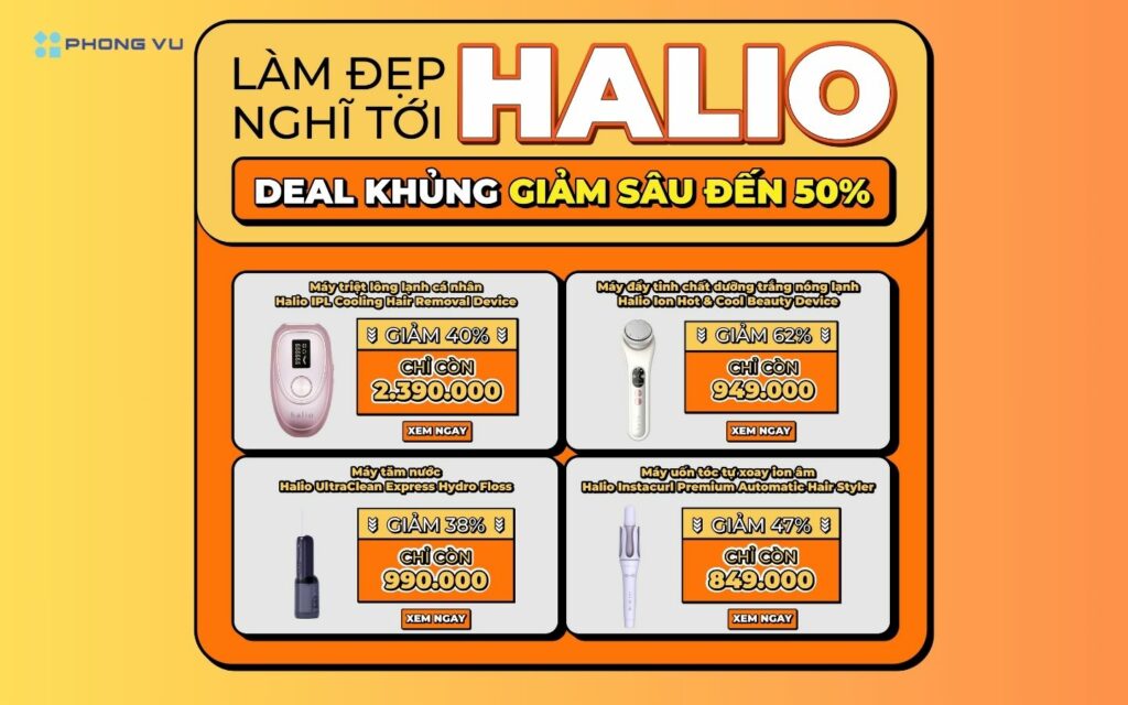 Black Friday giảm đến 50% khi mua các sản phẩm làm đẹp thương hiệu Halio tại Phong Vũ 1 Giảm đến 50% khi mua các sản phẩm làm đẹp thương hiệu Halio tại Phong Vũ