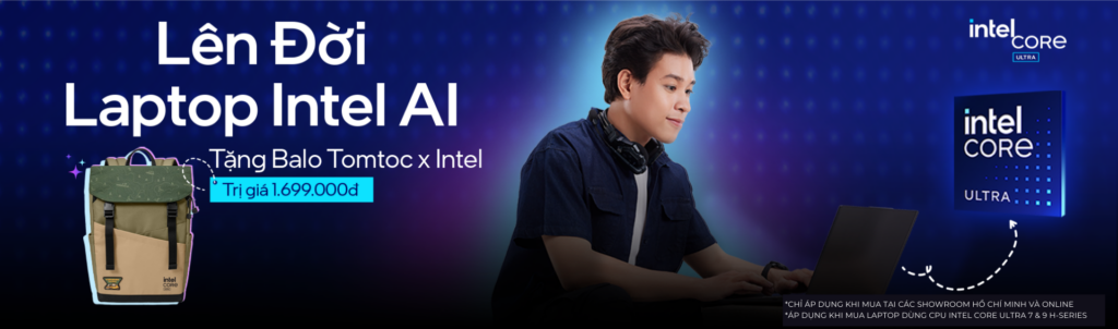 Lên đời Laptop AI cùng Phong Vũ nhận ngay balo Tomtoc