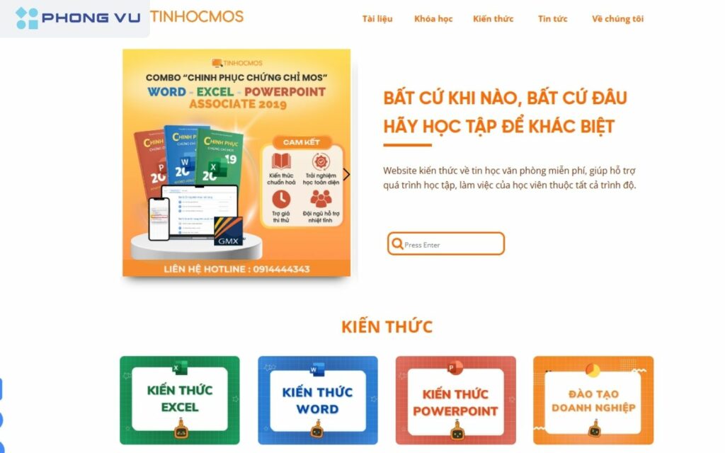 Nâng cấp khả năng tin học văn phòng của bạn với website Tinhocmos.edu.vn