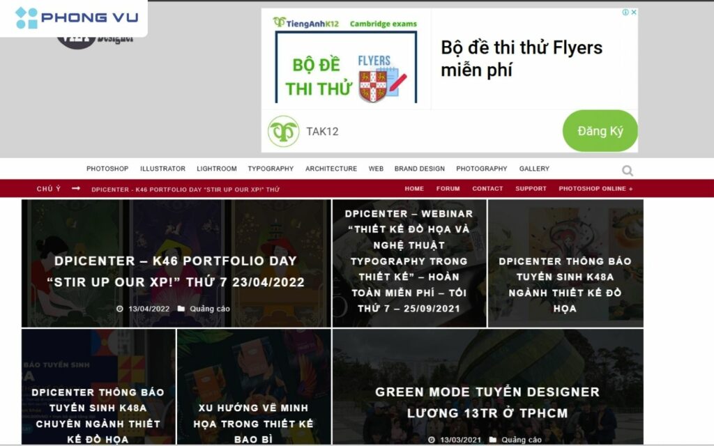 Website dành cho những ai đam mê học thiết kế đồ họa