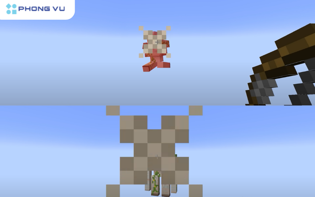 khi bạn spawn một mob ở khoảng cách 8.388.608 block, mob đó sẽ không nhận sát thương từ bất kỳ nguồn nào, trong khi mob ở dưới vẫn nhận sát thương như bình thường