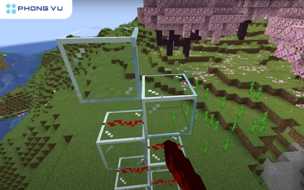 Khi nối redstone, bạn không nên lấp đầy block, mà hãy sử dụng slab hoặc block trong suốt để tín hiệu được truyền dễ dàng