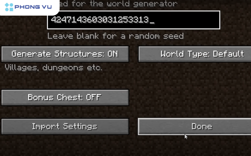 Nhập mã trong phiên bản Minecraft 1.16.1