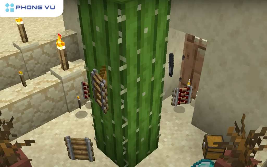 Bạn sẽ spawn cạnh một chiếc xe mỏ và có thể thu thập kim cương ngay lập tức