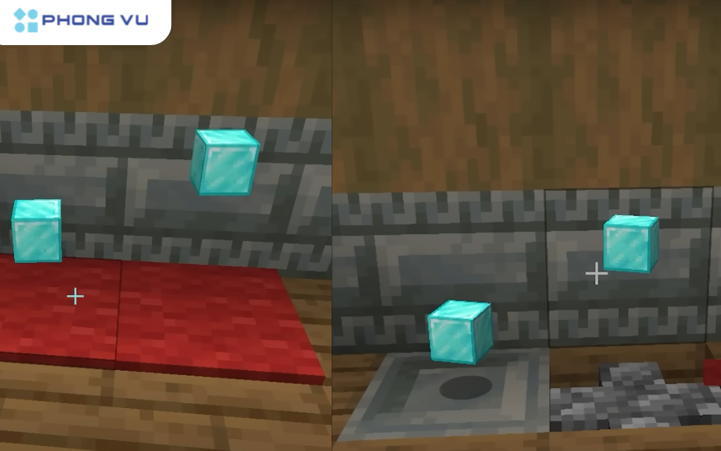 Khi nhìn vào một lớp thảm, bạn sẽ thấy có vật phẩm ở vị trí khác nhau