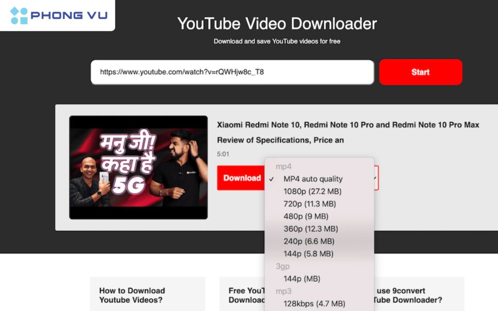 Bật mí 11+ cách tải video Youtube về điện thoại Android, iPhone 11 Tải video Youtube về điện thoại bằng 9Convert
