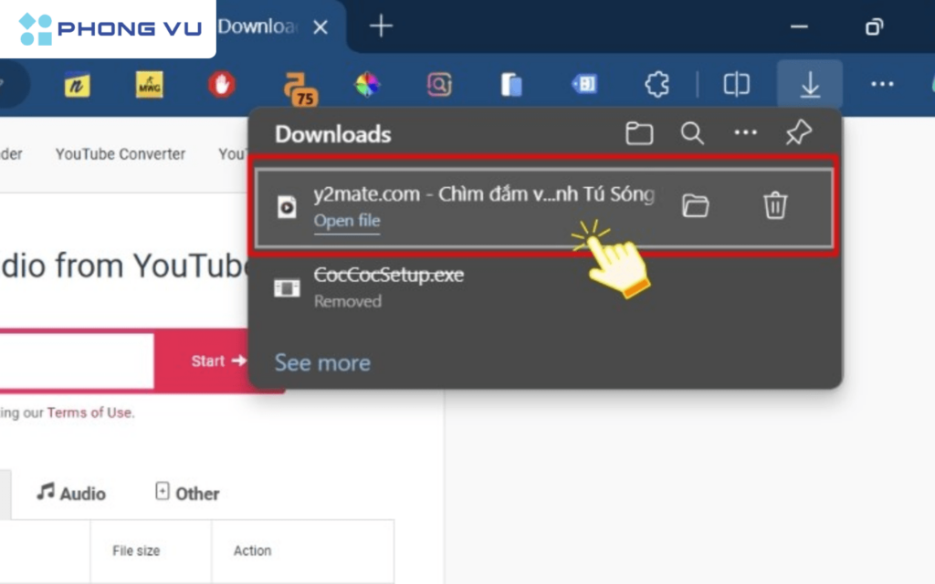Bật mí 11+ cách tải video Youtube về điện thoại Android, iPhone 8 Chọn "Mở trong thư mục" để vào folder chứa video tải xuống hoặc "Phát" để mở xem video