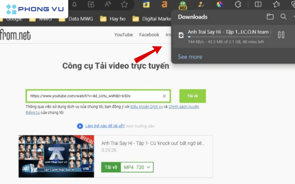 Bật mí 11+ cách tải video Youtube về điện thoại Android, iPhone 10 Chờ trang web xử lý và tự động tải về máy