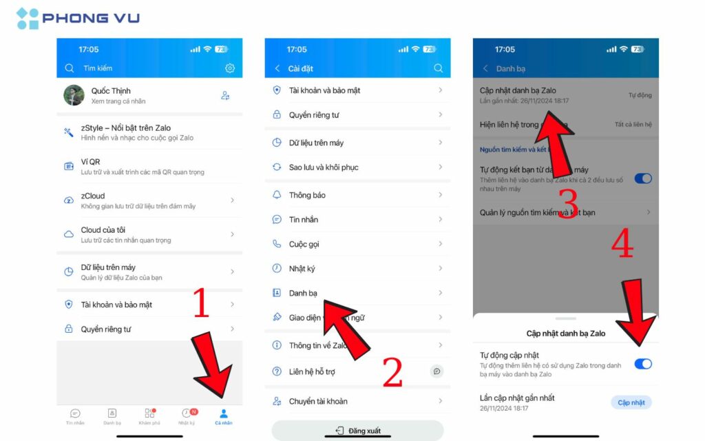 Cách đồng bộ danh bạ Zalo với danh bạ điện thoại