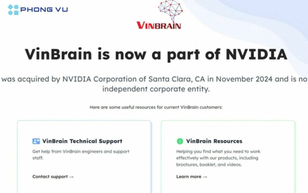 Nvidia chính thức mua lại công ty trí tuệ nhân tạo AI VinBrain