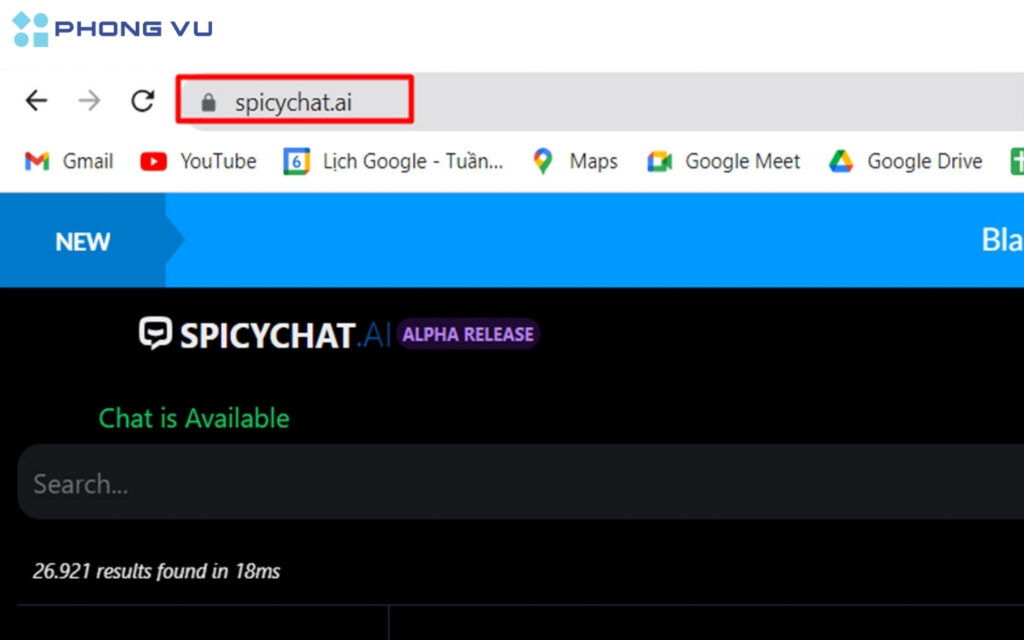 Truy cập trang web Spicy Chat.
