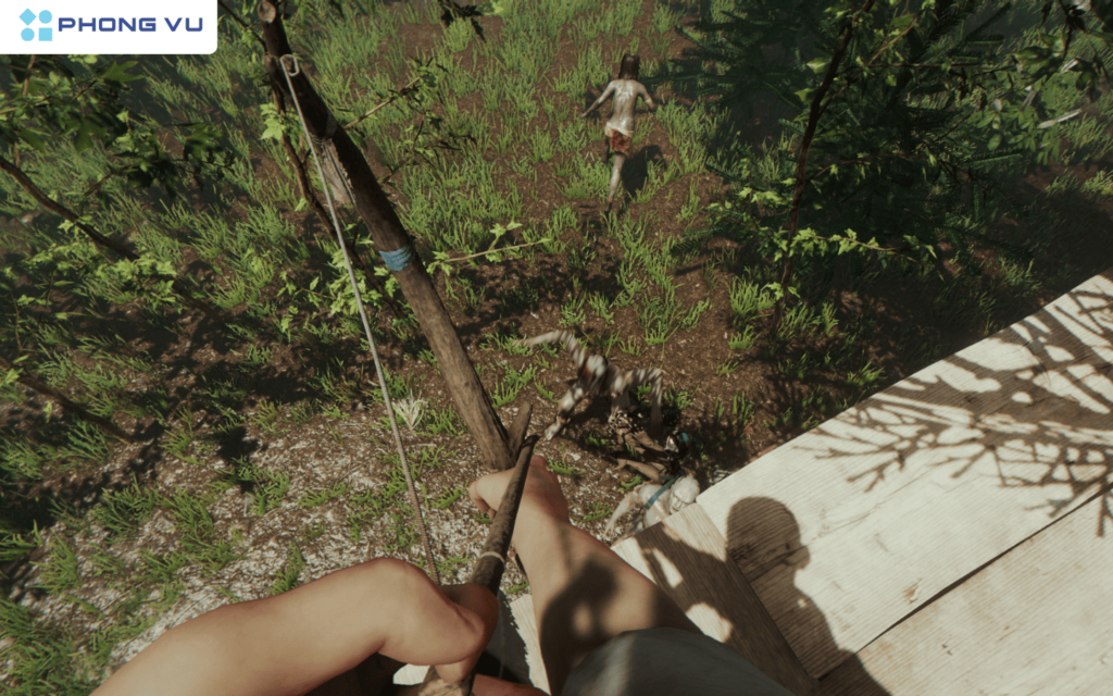 Lối chơi của “The Forest” kết hợp giữa việc thu thập tài nguyên