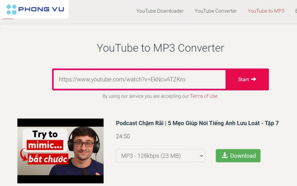 Truy cập vào website Y2Mate