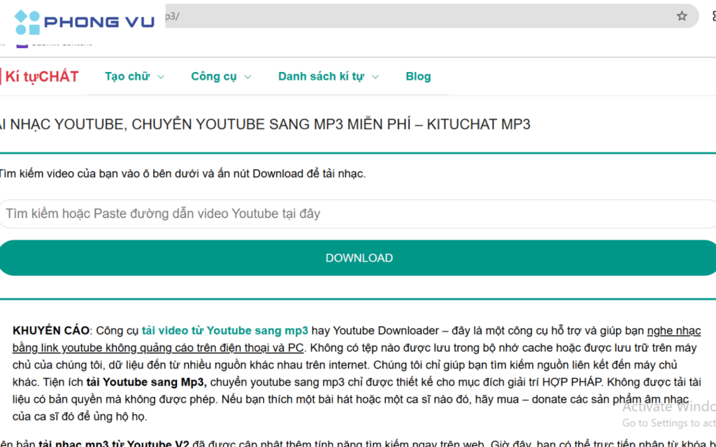Dán URL vào thanh công cụ > Nhấn “Download” để thực hiện tải về