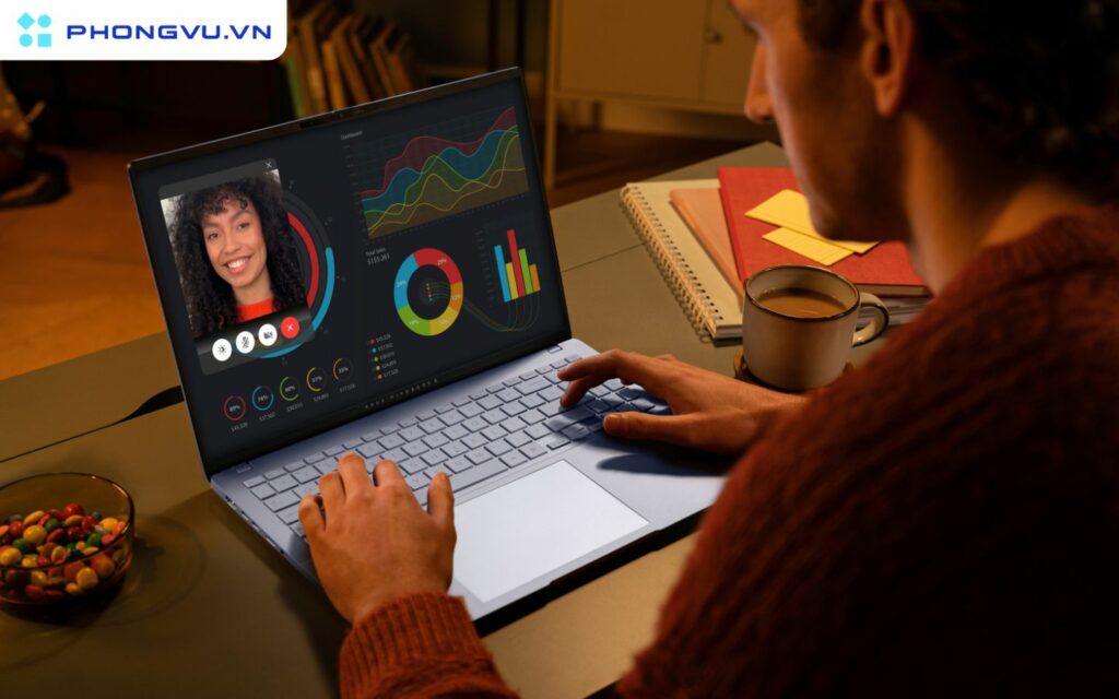 ASUS Vivobook S 14 S5406 mang đến trải nghiệm hình ảnh tuyệt vời với màn hình Lumina OLED