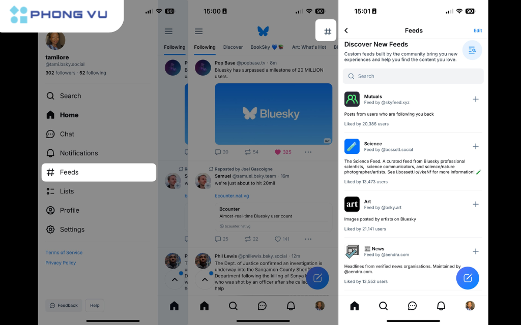 Bluesky sở hữu nhiều tính năng độc đáo, giúp người dùng dễ dàng kết nối, chia sẻ và kiểm soát trải nghiệm mạng xã hội của mình