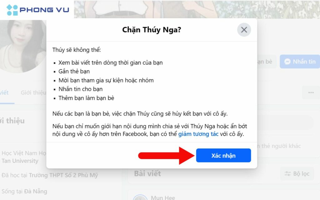 5 Cách chặn tag trên Facebook không phải ai cũng biết 5 Chọn xác nhận để hoàn tất