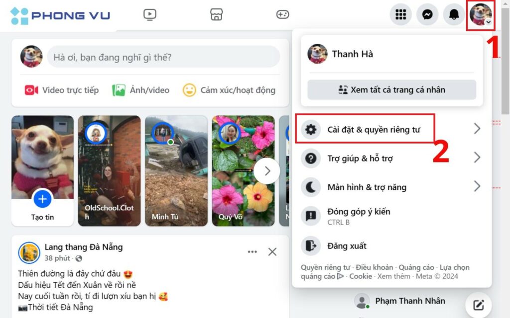 5 Cách chặn tag trên Facebook không phải ai cũng biết 9 Chọn Cài đặt & quyền riêng tư