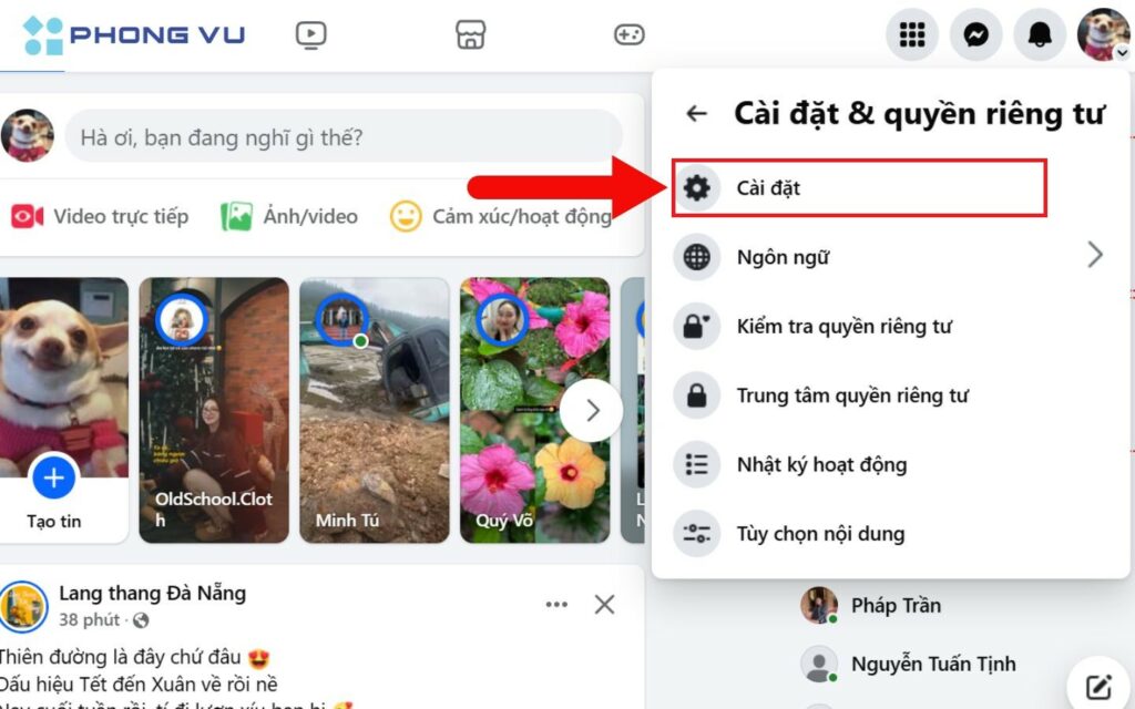 5 Cách chặn tag trên Facebook không phải ai cũng biết 10 Chọn Cài đặt