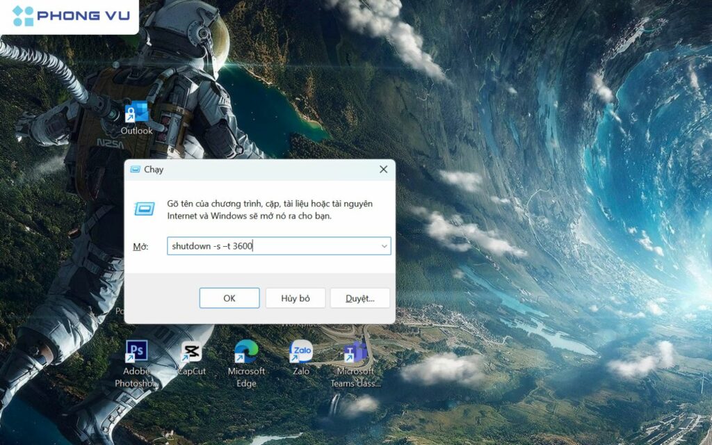 Cách hẹn giờ tắt máy tính trên Windows bằng lệnh Run