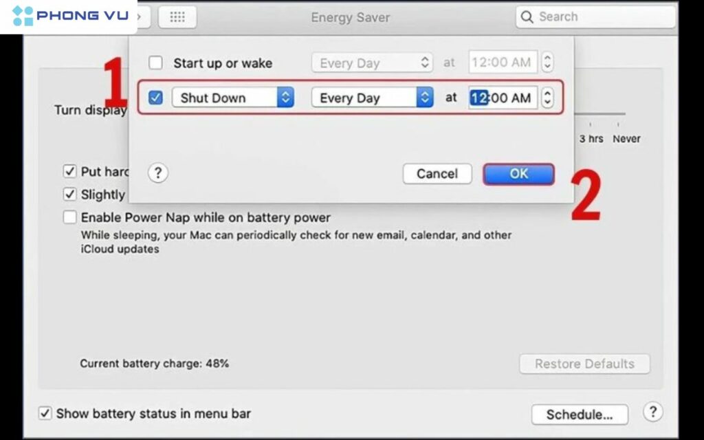Hướng dẫn macbook hẹn giờ tắt máy tính