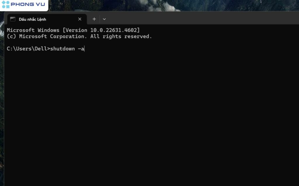 hẹn giờ tắt máy tính bằng lệnh Command Prompt