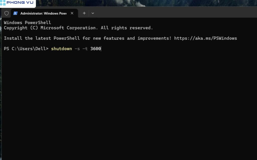 Cách hẹn giờ tắt máy tính trên Windows bằng lệnh Windows PowerShel