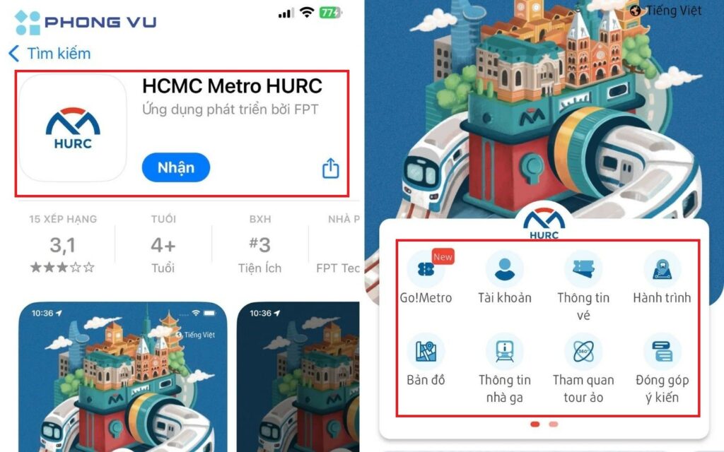 3 Cách tra cứu đường đi tuyến Metro số 1 Bến Thành - Suối Tiên 1 Tải ứng dụng HCMC Metro