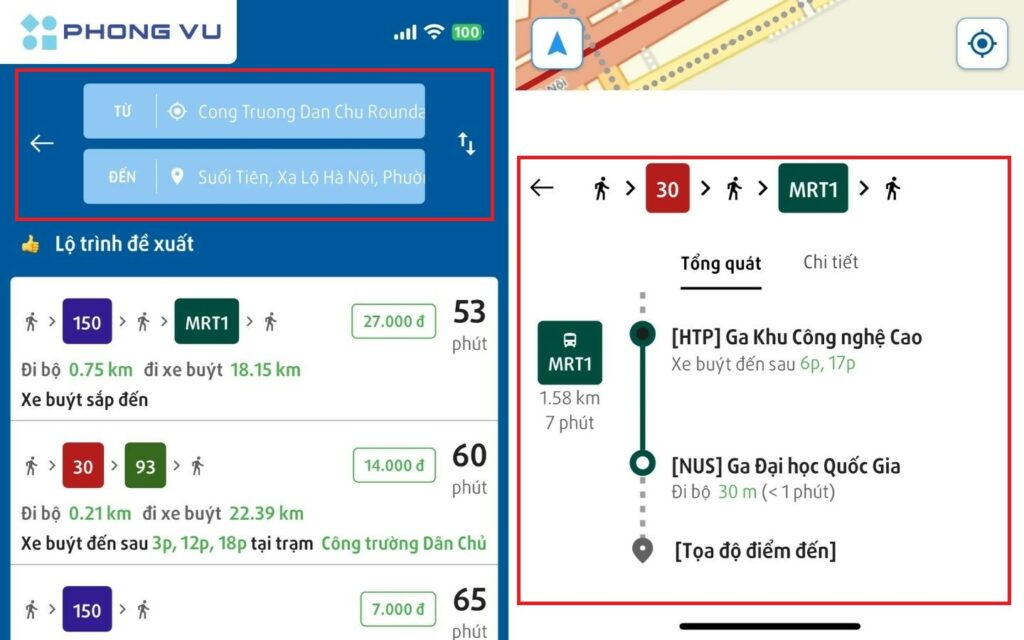 3 Cách tra cứu đường đi tuyến Metro số 1 Bến Thành - Suối Tiên 2 Tìm kiếm điểm đến trong lộ trình tuyến Metro số 1