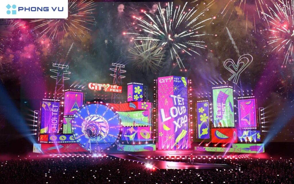 Công viên bờ sông Sài Gòn mang đến một không gian mát mẻ, thoáng đãng, kết hợp với chương trình City Tết Fest sôi động