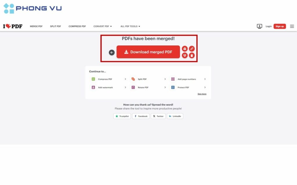 Tải file xuống hoặc lưu vào Google Drive/Dropbox.