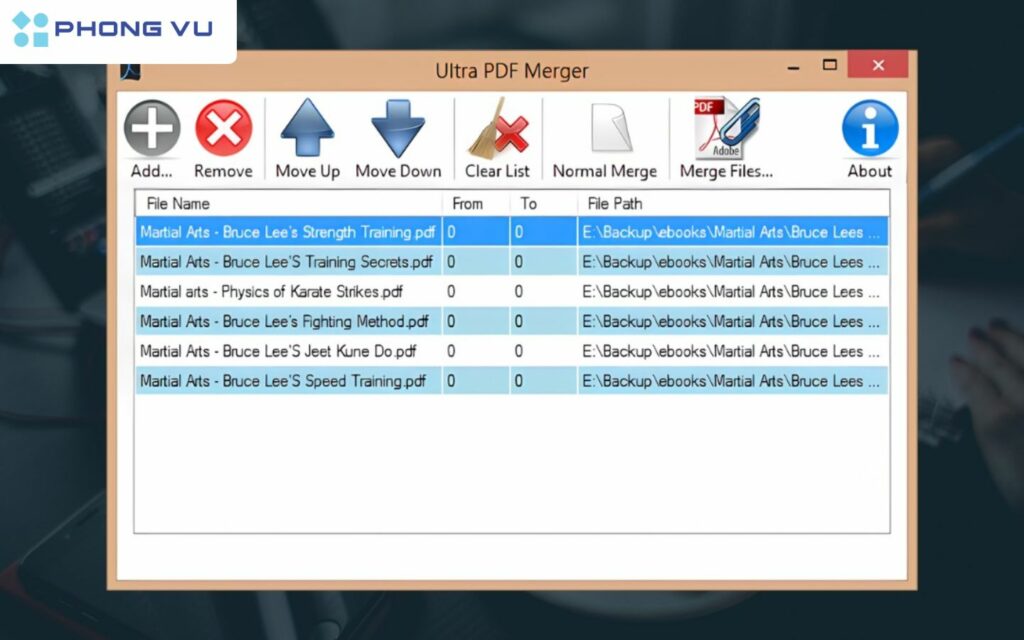 Dùng tính năng Ultra PDF Merger trên máy tính Windows 