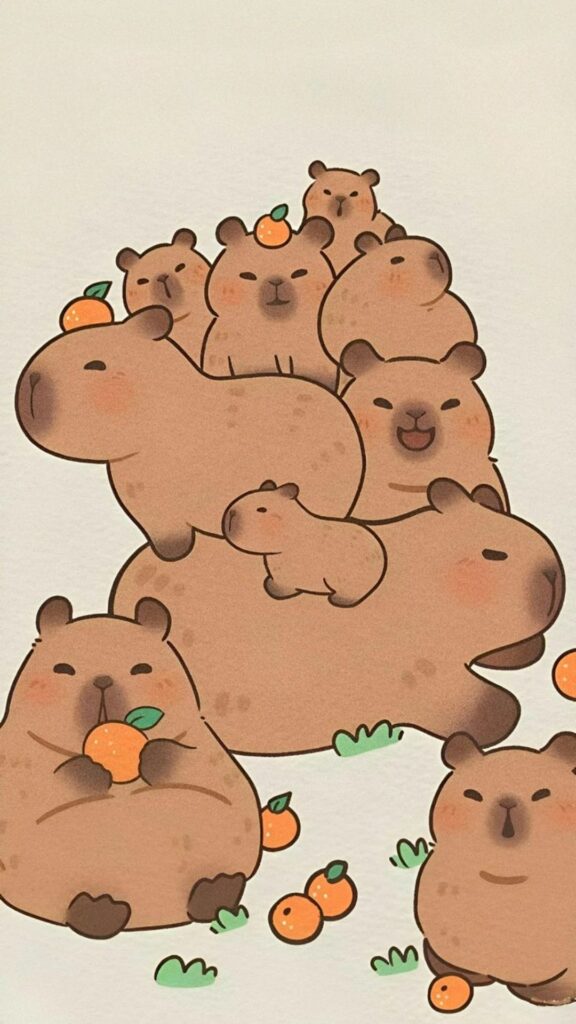 Hình nền Capybara đàn.