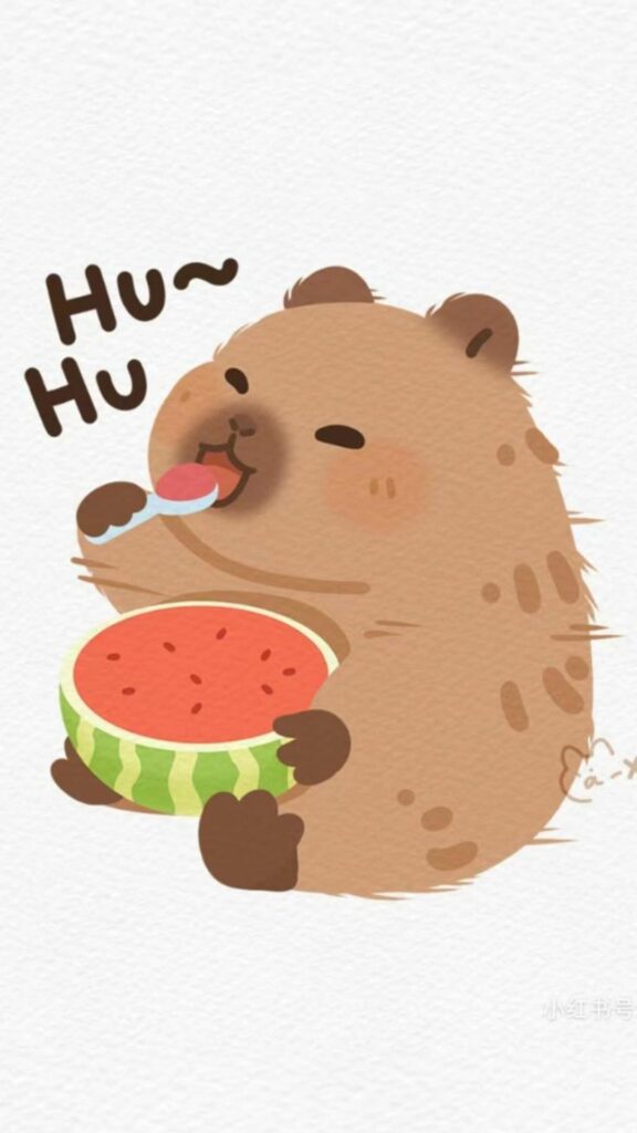 Hình nền Capybara dưa hấu. (Nguồn: Internet)