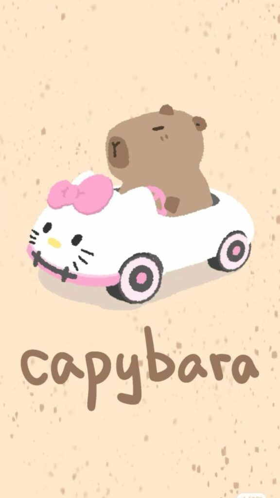 Hình nền Capybara chạy xe Kitty.