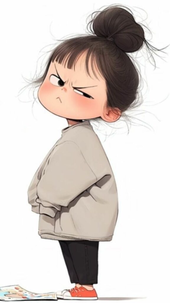 Hình nền cô bé tóc búi mặc áo hoodie rộng