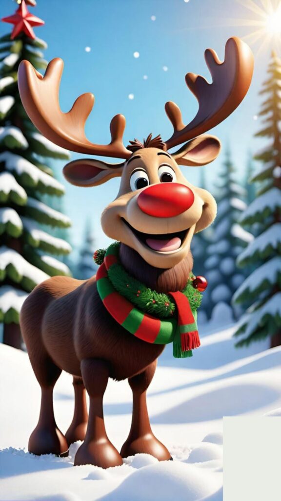 Hình nền tuần lộc cười đáng yêu