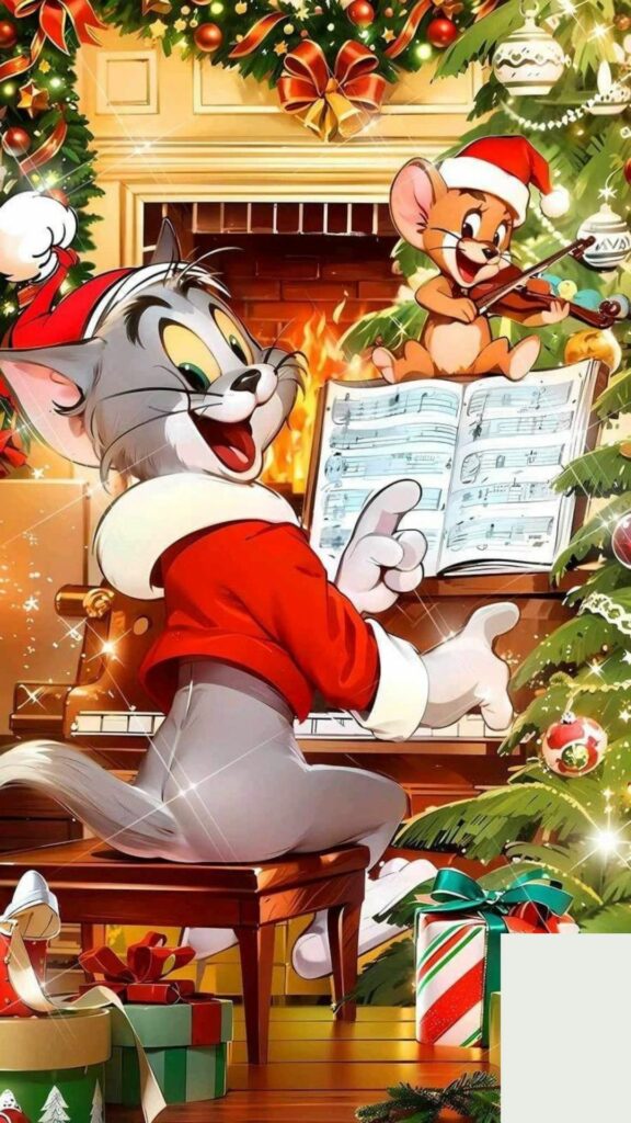 Hình nền chuột ngồi viết thư bên cạnh cây thông