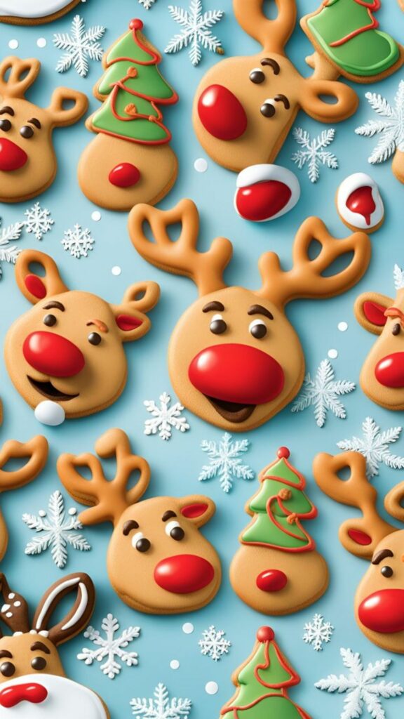 Hình nền bánh quy tuần lộc, người tuyết