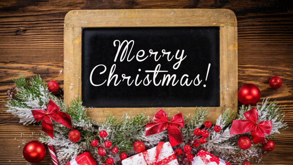 Hình nền bảng phấn Merry Christmas trang trí 