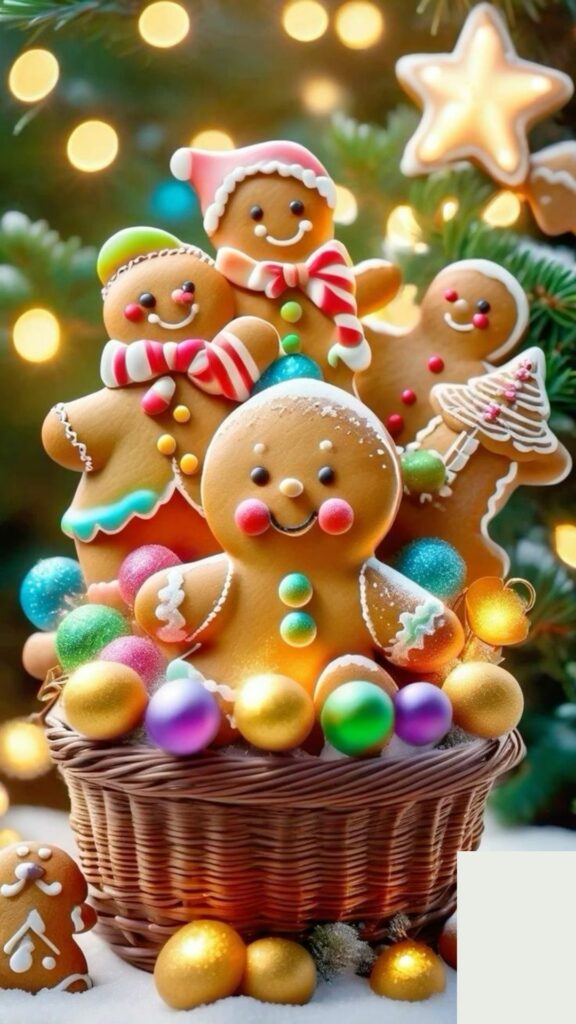 Hình nền giỏ bánh quy giáng sinh