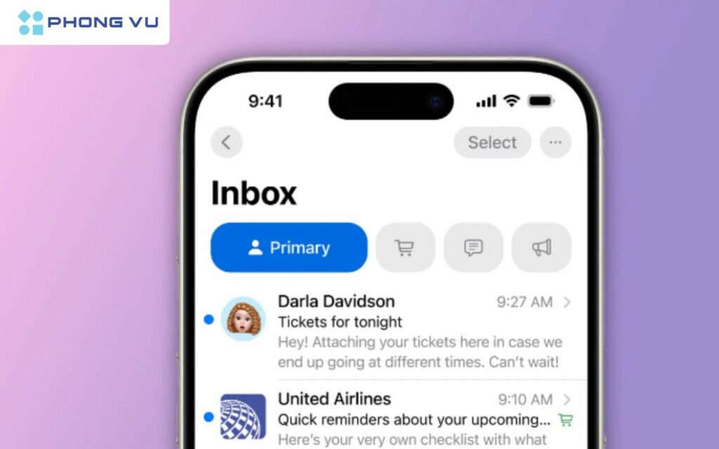 Thiết kế mới cho ứng dụng Mail