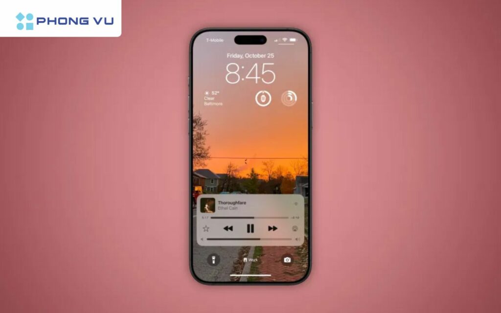 Thanh trượt âm lượng trên màn hình khóa