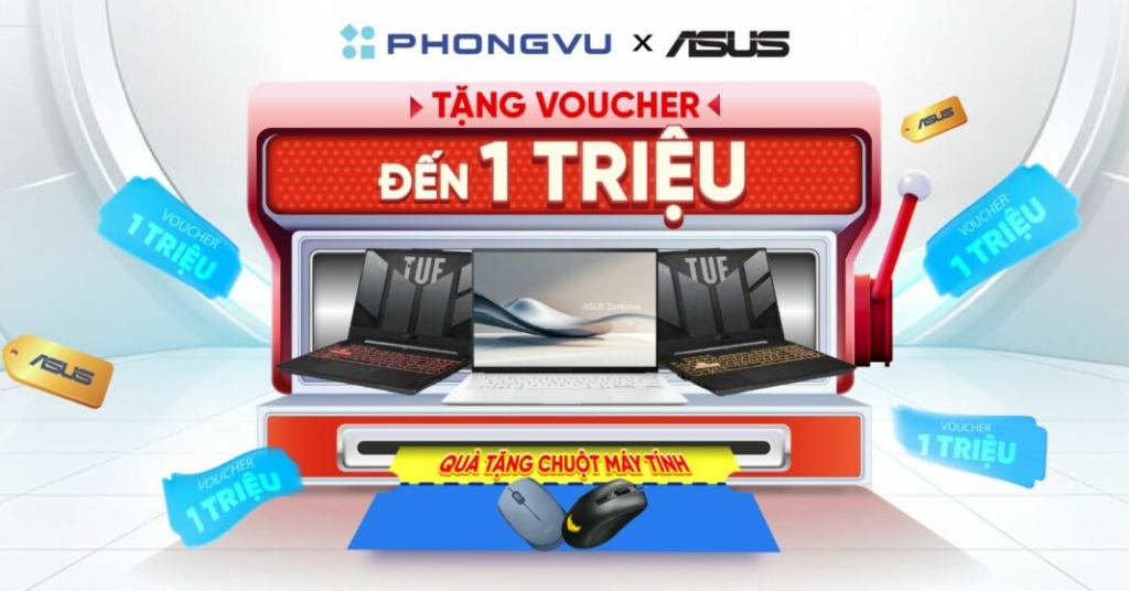 AI Month - Chuỗi khuyến mãi đặc biệt về laptop AI tại Phong Vũ 2 AI Month ASUS – Coupon giảm giá lên đến 1 triệu đồng